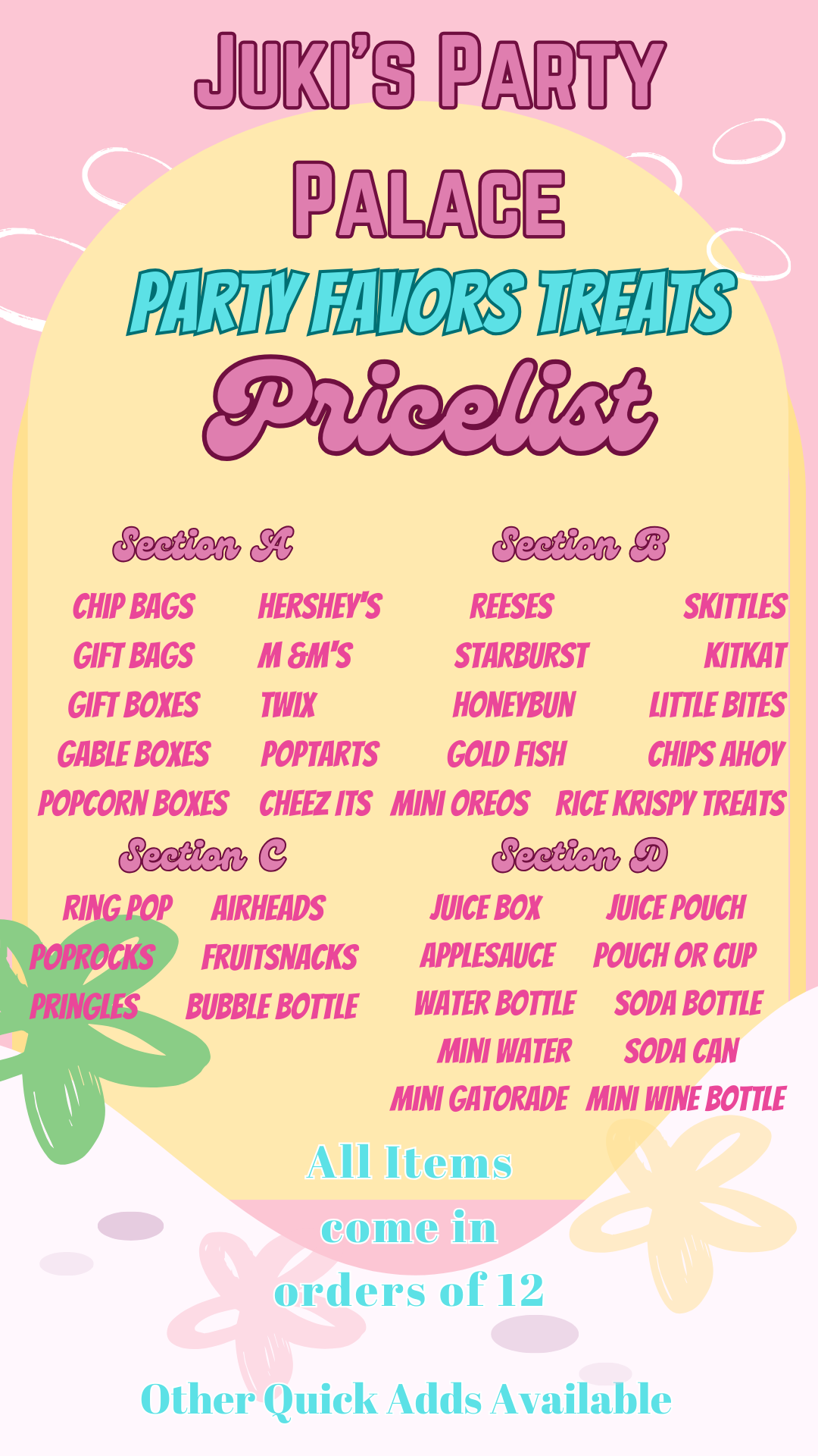 Custom Party Favor Package "MEDIUM"