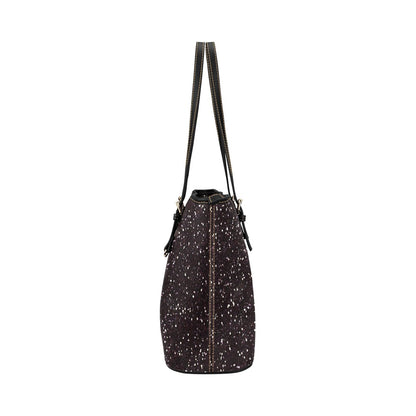 I Sought the Lord Black Glitter Leather Tote Bag (Large)