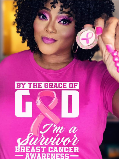 By the Grace of God I'm a Survivor Breast Cancer Awareness T-Shirt or Sweater
