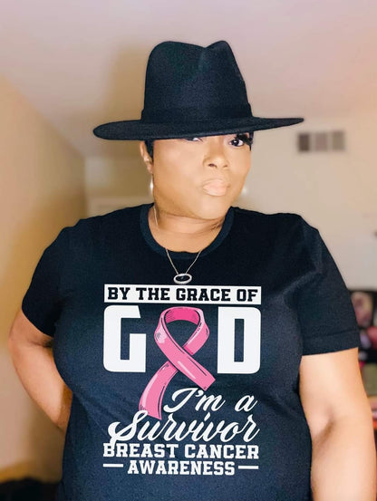 By the Grace of God I'm a Survivor Breast Cancer Awareness T-Shirt or Sweater