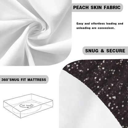 I Sought the Lord Black Glitter Queen Bed Sheet Set