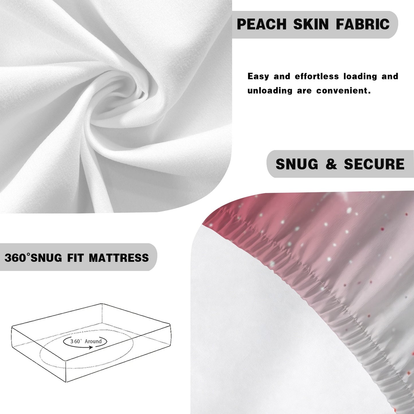 I Sought the Lord Red Starburst Queen Bed Sheet Set