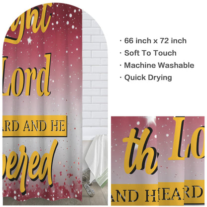 I Sought the Lord Red Glitter Shower Curtain