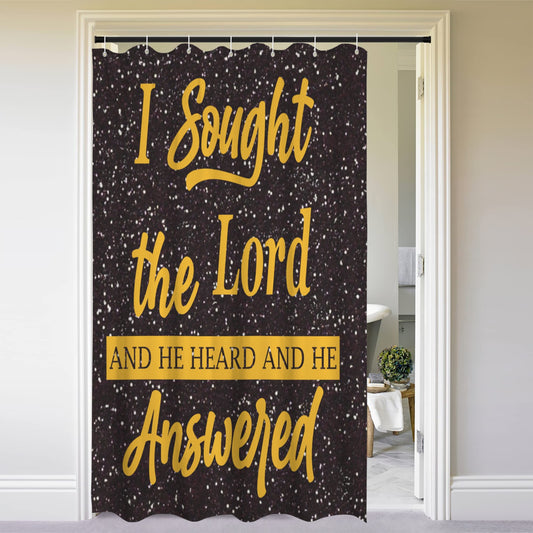 I Sought the Lord Black Glitter Shower Curtain