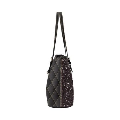 I Sought the Lord Black Quilt Leather Tote Bag (Large)