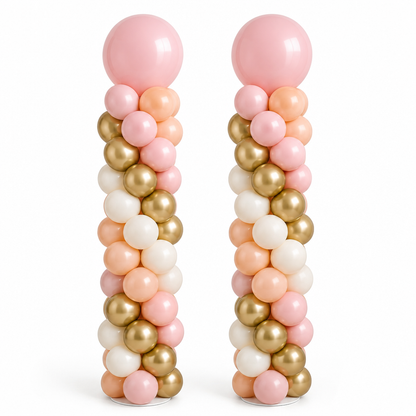 Blush and gold balloon column mockup