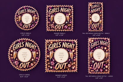 Girls Night Out - Deep Purple & Rose Gold Jagged Edge Sticker Mockup