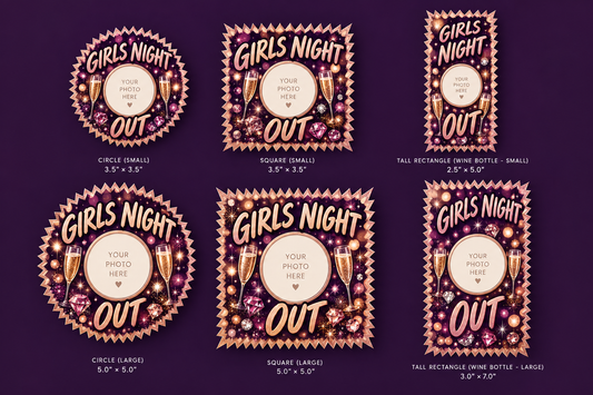 Girls Night Out - Deep Purple & Rose Gold Jagged Edge Sticker Mockup
