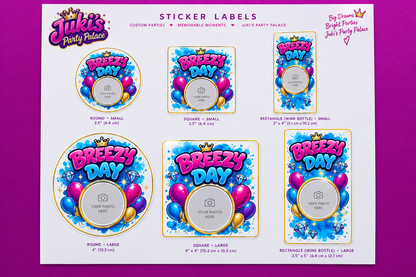Custom Sticker Labels Only - Adult Party Favor Package