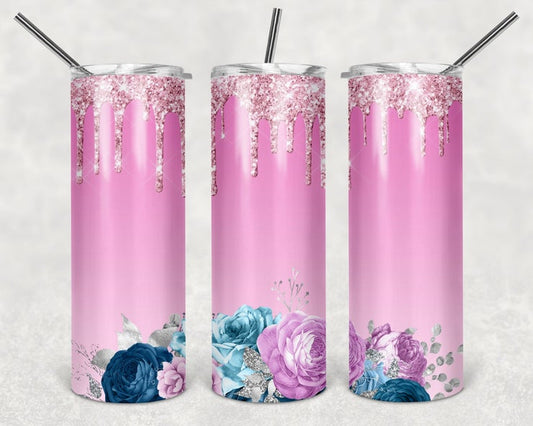 Pink Flowers Tumbler