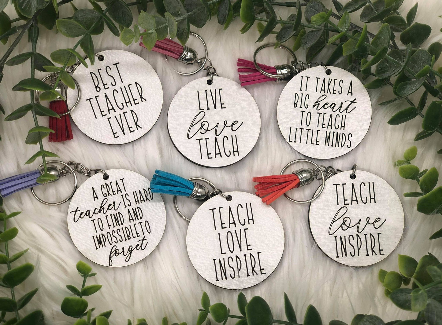 Teacher Keychain Round